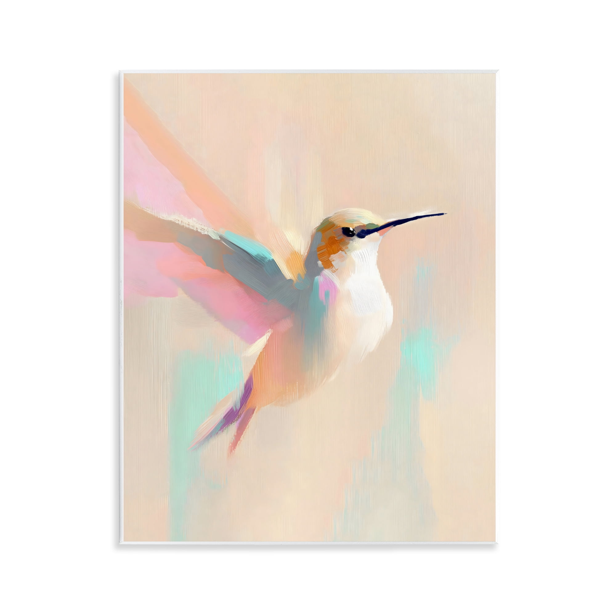 Stupell Industries Pastel Hummingbird in Flight Wall Plaque Art, design by The Prints Vibe