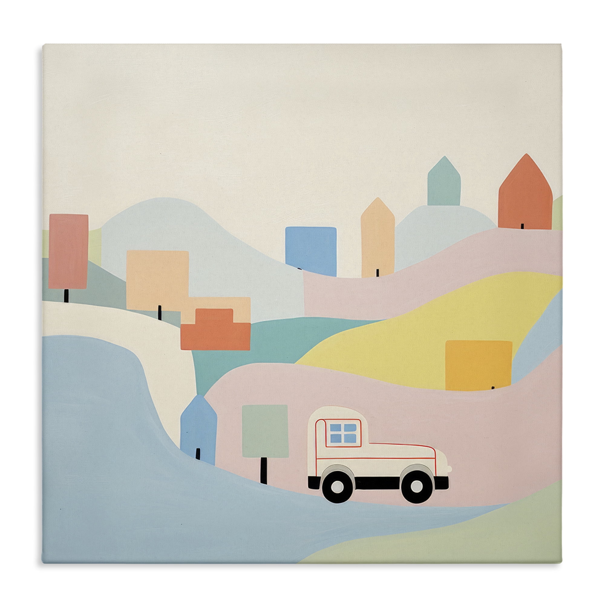Stupell Industries Pastel Imaginative Scene Landscape Painting Gallery Wrapped Canvas Art Print Wall Art, 17 x 17