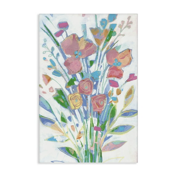 Stupell Industries Pastel Joyful Bouquet Floral Painting Wrapped Canvas Canvas Art Print Wall Art, 30 x 45