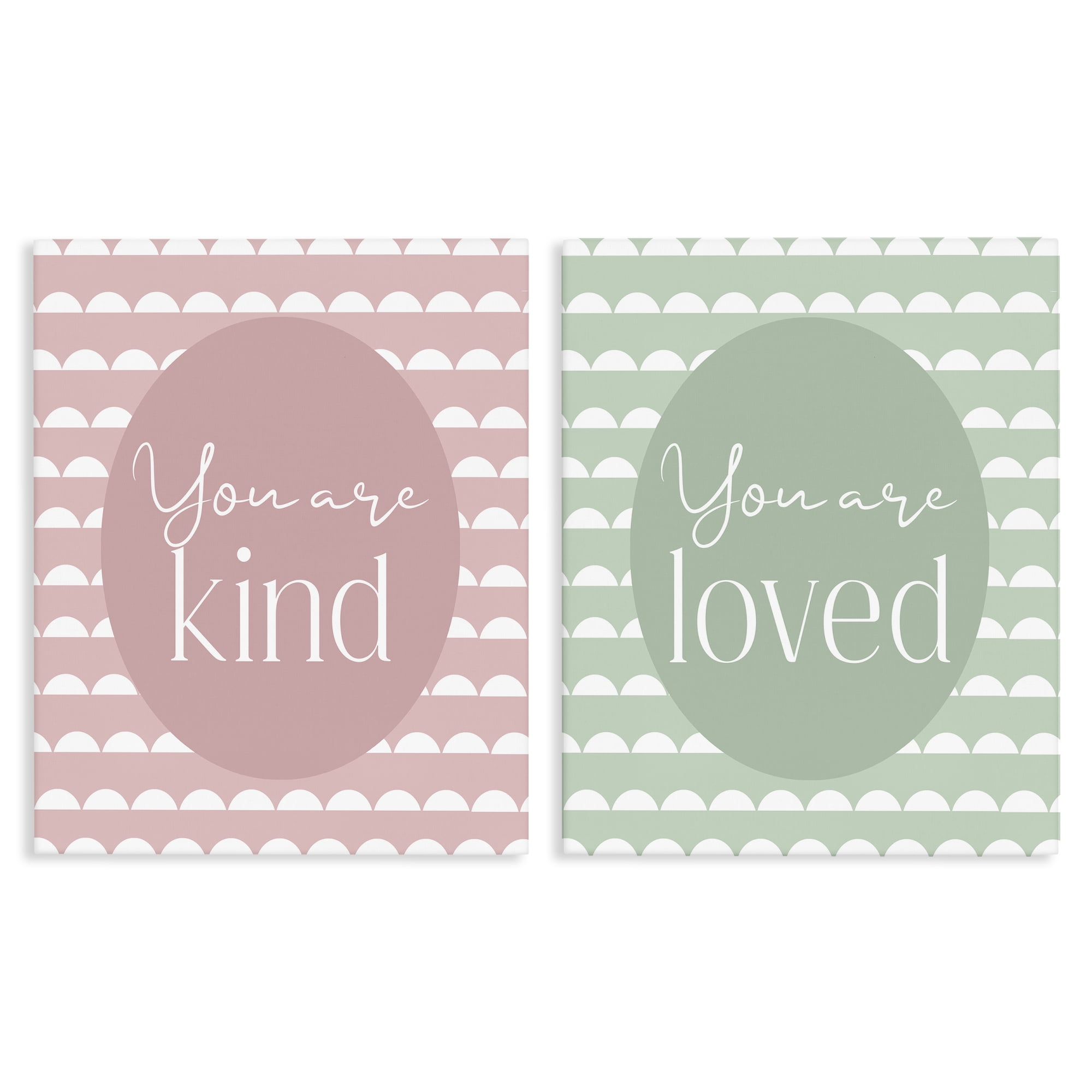 Stupell Industries Pastel Kind & Loved 2 Piece Canvas Wall Art Set, design by Christine Simpson Art