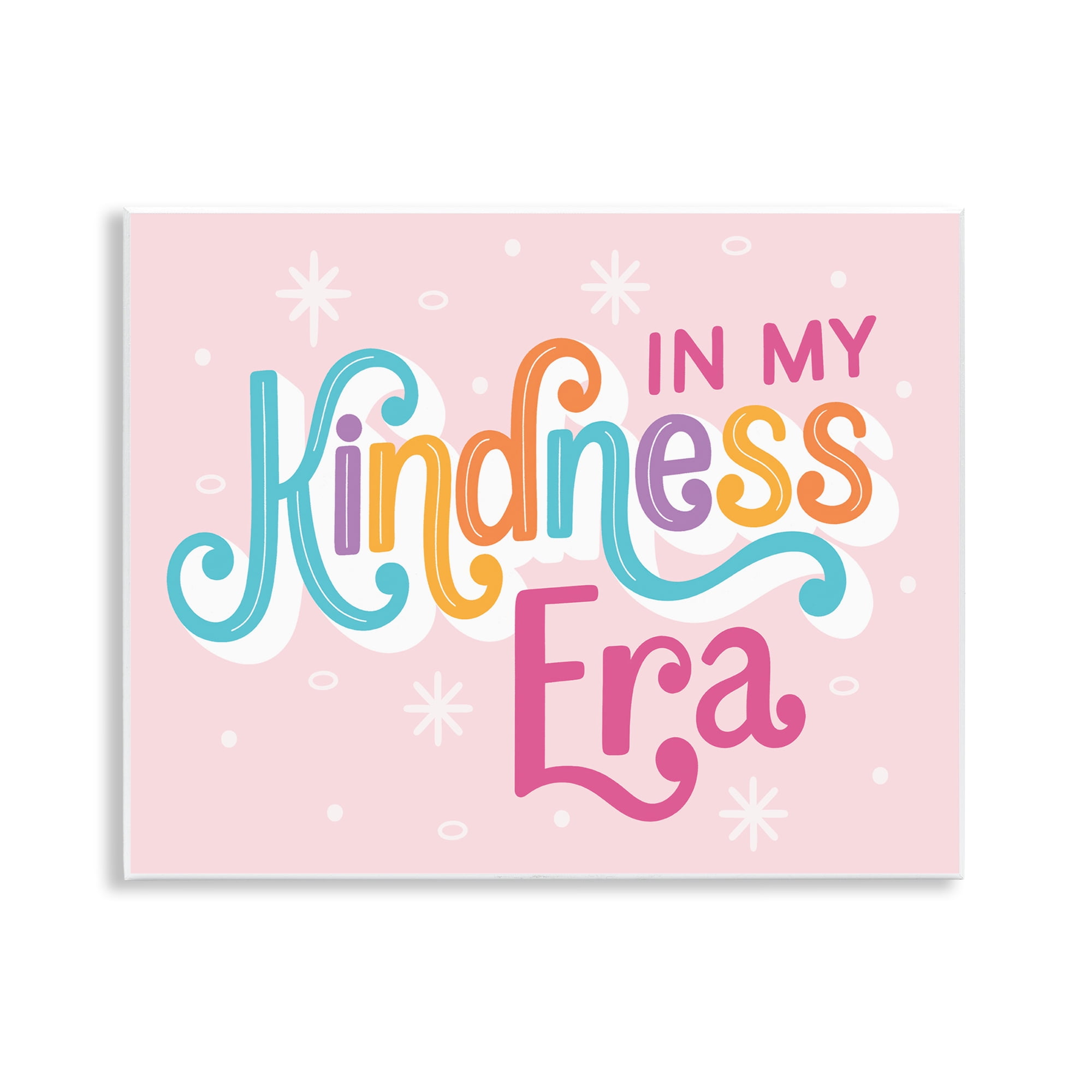 Stupell Industries Pastel Kindness Era Text & Numbers Painting Unframed Art Print Wall Art, 14 x 11