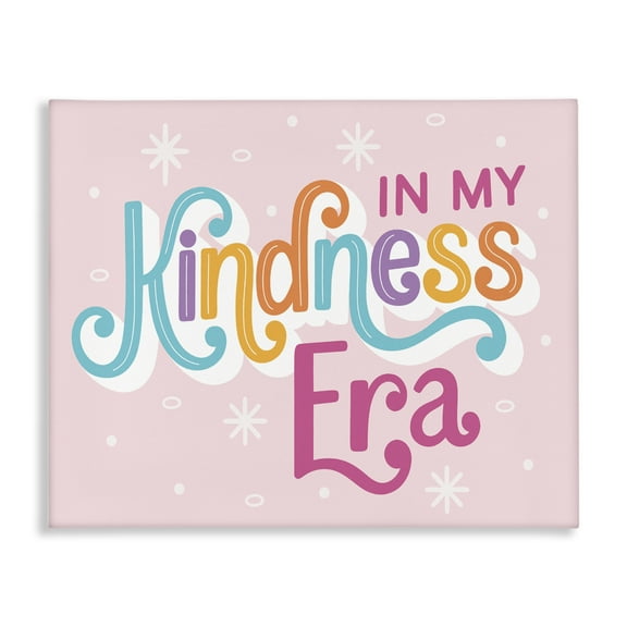 Stupell Industries Pastel Kindness Era Text & Numbers Painting Wrapped Canvas Art Print Wall Art, 20 x 16