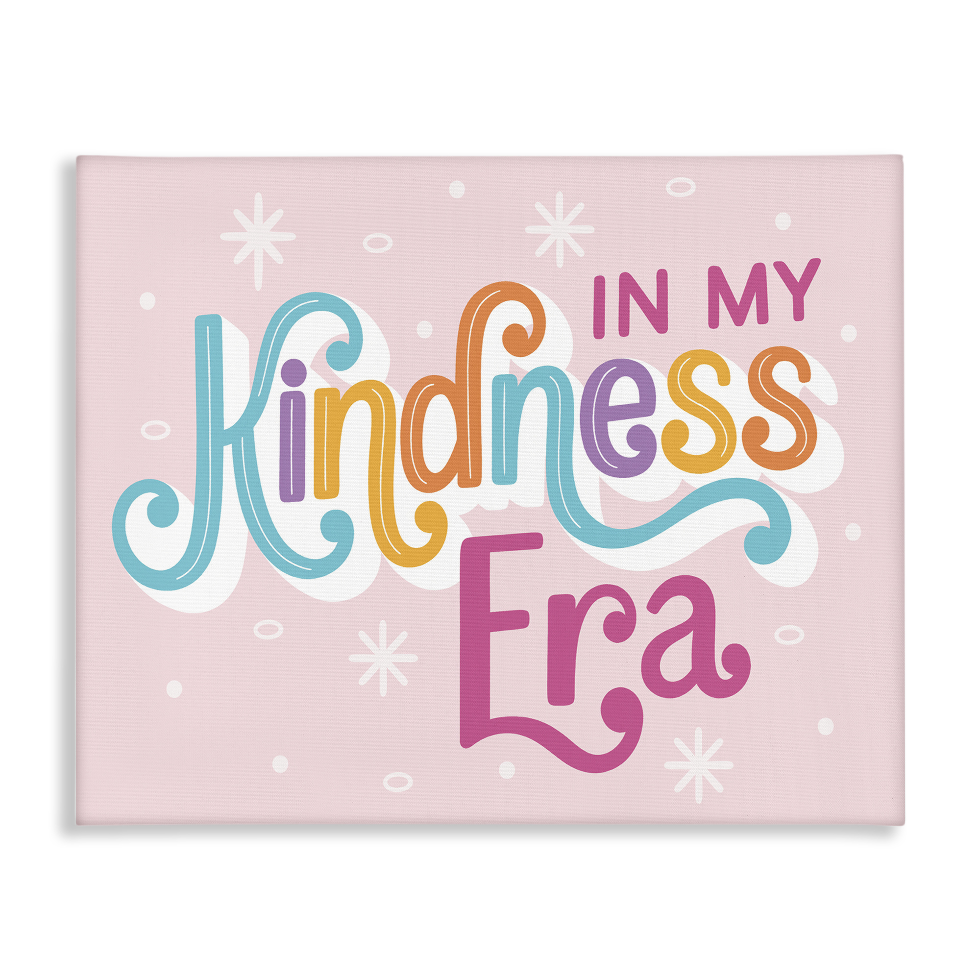 Stupell Industries Pastel Kindness Era Text & Numbers Painting Wrapped Canvas Art Print Wall Art, 48 x 36