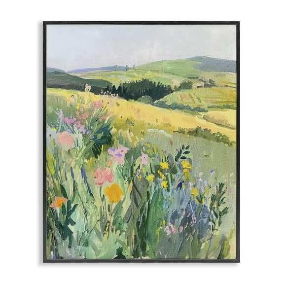 Stupell Industries Pastel Landscape Hills Landscape & Nature Painting Black Framed Art Print Wall Art, 11 x 14