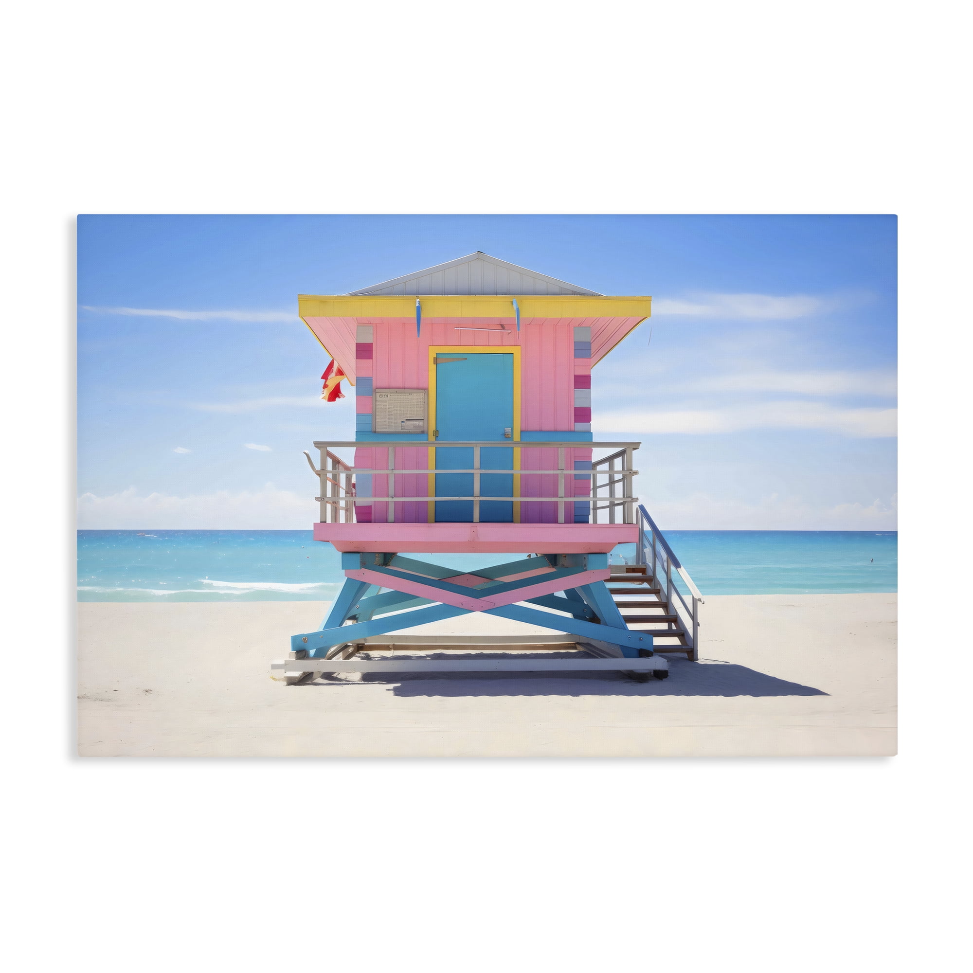Stupell Industries Pastel Lifeguard Hut on Beach Canvas Wall Art, design by Creative Studio