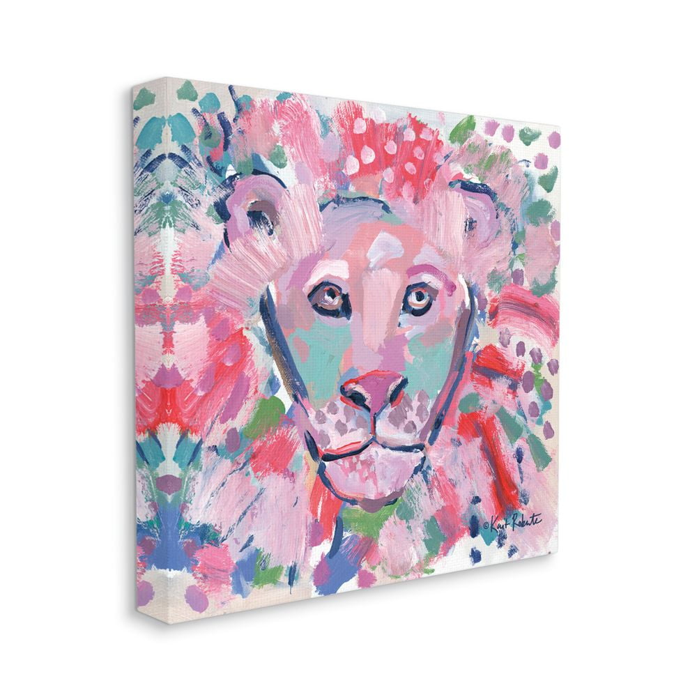 Stupell Industries Pastel Lion's Mane Portrait Jungle Animal Painting Designed by Kait Roberts