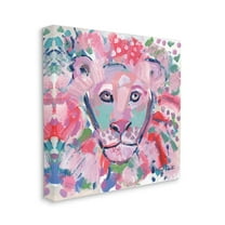 Stupell Industries Pastel Lion's Mane Portrait Jungle Animal Painting Designed by Kait Roberts