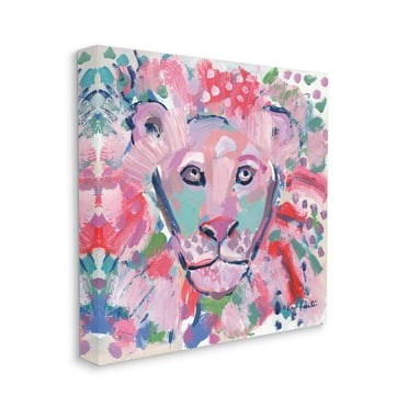 Stupell Industries Pastel Lion's Mane Portrait Jungle Animal Painting Designed by Kait Roberts