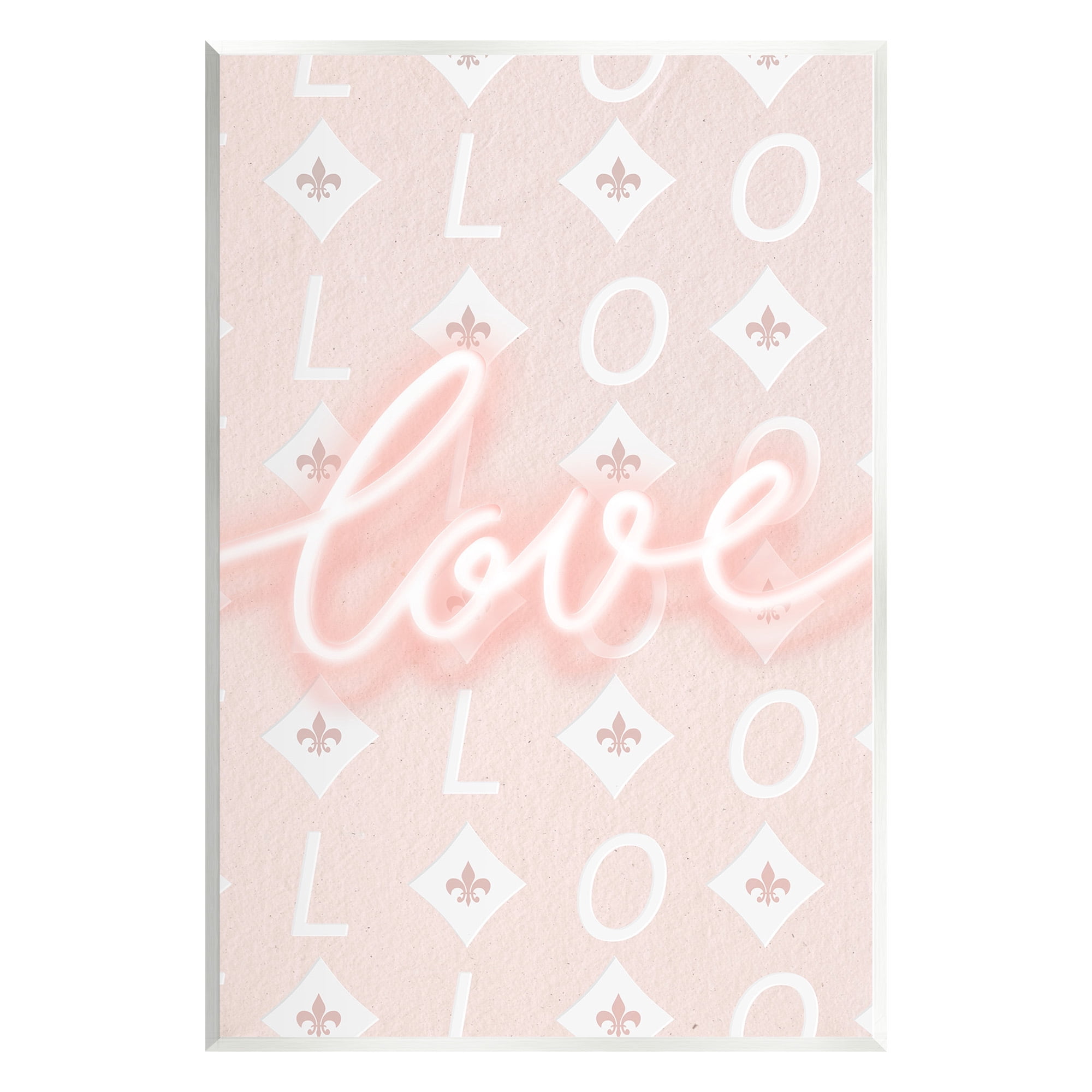 Stupell Industries Pastel Love on Pattern Typography Painting Unframed Art Print Wall Art, 10 x 15
