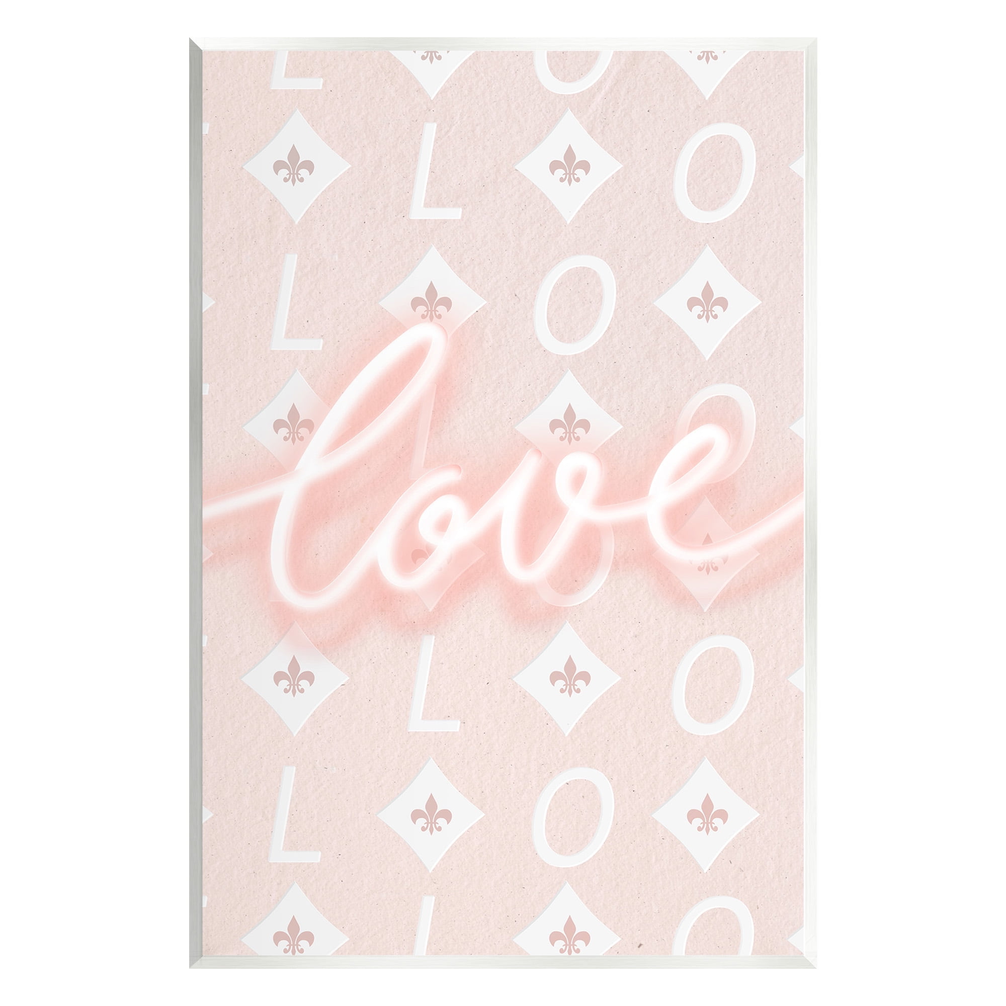 Stupell Industries Pastel Love on Pattern Typography Painting Unframed Art Print Wall Art, 13 x 19