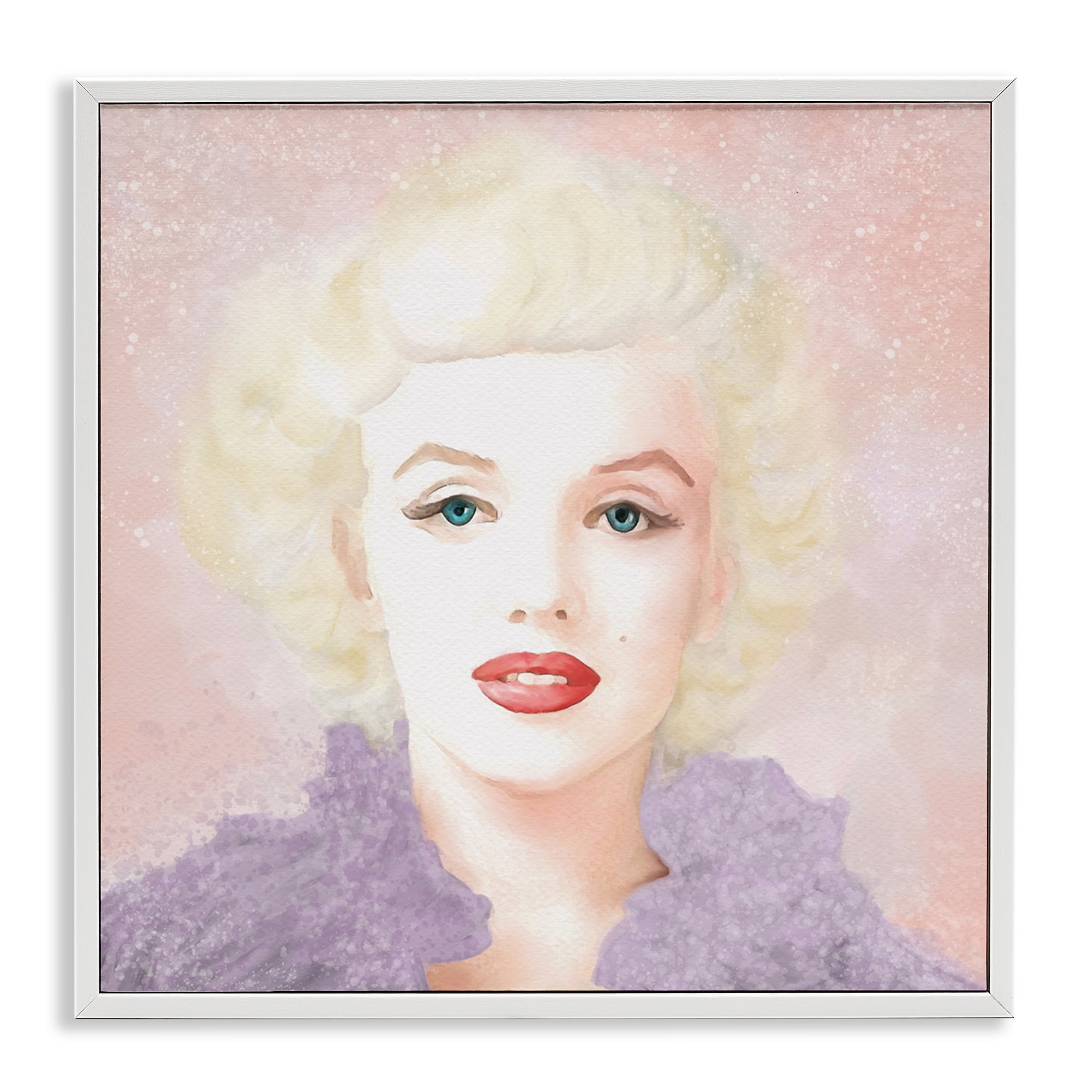 Stupell Industries Pastel Marilyn Portrait People Painting White Framed Art Print Wall Art, 17 x 17