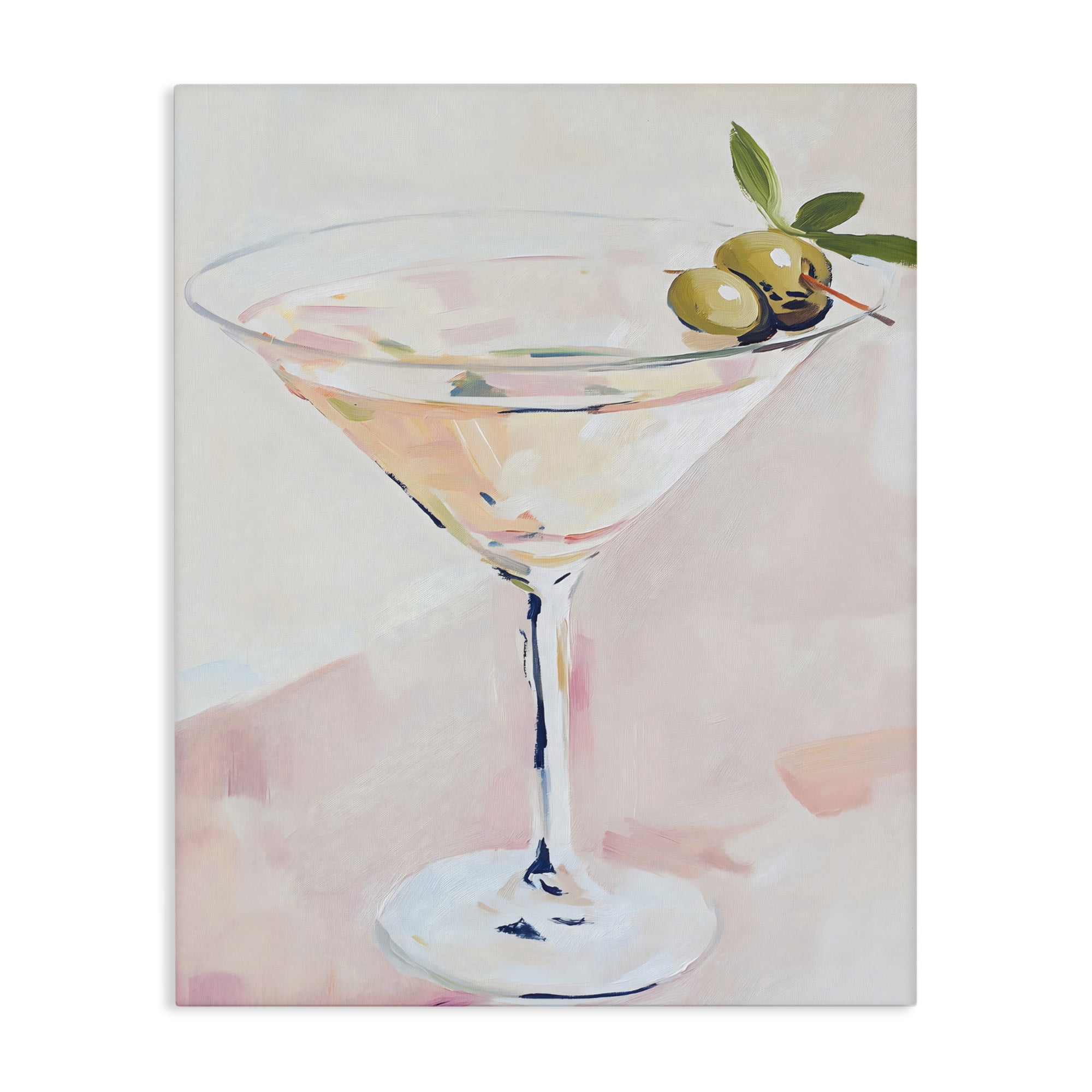 Stupell Industries Pastel Martini with Olive Garnish Canvas Wall Art, design by The Prints Vibe