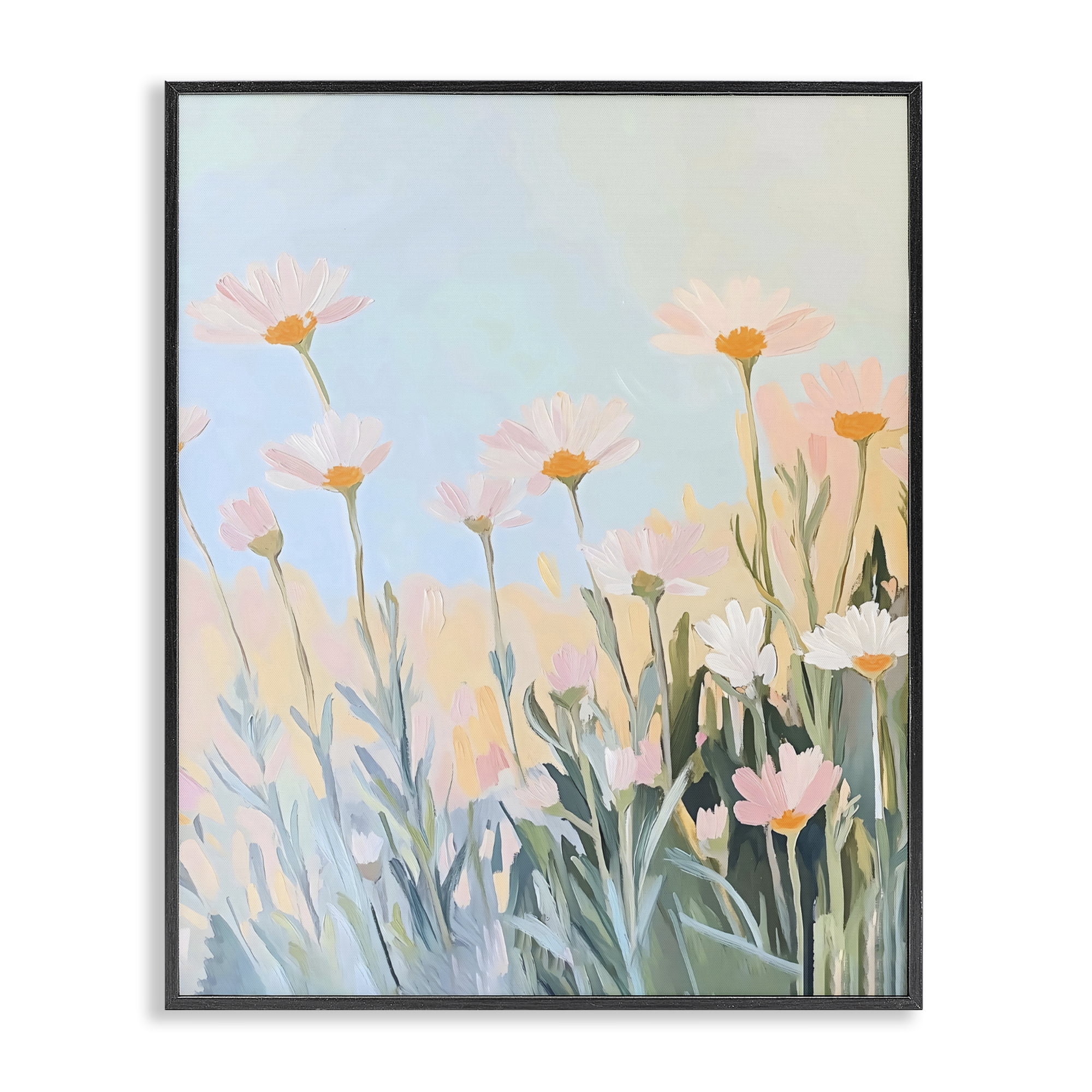 Stupell Industries Pastel Meadow Daisies at Dawn Black Framed Giclee Art, design by The Prints Vibe