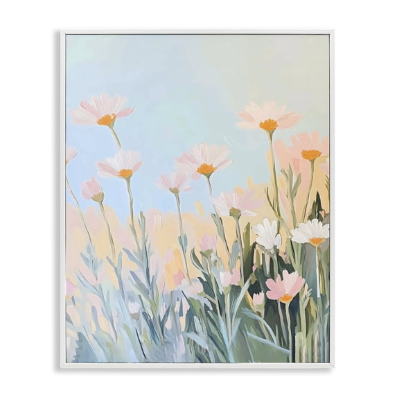 Stupell Industries Cottage Pastel Meadow Daisies at Dawn White Framed Giclee Art, 11 x 14, by The Prints Vibe