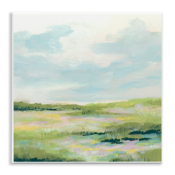 Stupell Industries Pastel Meadow Landscape Landscape & Nature Painting Unframed Art Print Wall Art, 12 x 12