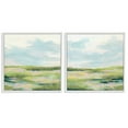 thumbnail image 1 of Stupell Industries Pastel Meadow under Blue Sky Landscape & Nature Painting White Framed Art Print Wall Art, 12 x 12, Set of 2, 1 of 2
