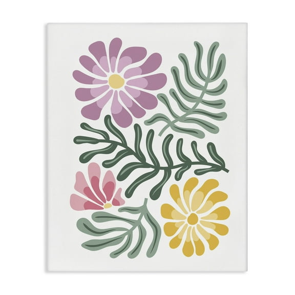 Stupell Industries Pastel Midcentury Mod Blooms Floral Painting Wrapped Canvas Canvas Art Print Wall Art, 24 x 30