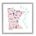 thumbnail image 1 of Stupell Industries Pastel Minnesota Sights Landmarks Travel & Places Painting Gray Framed Art Print Wall Art, 1 of 7