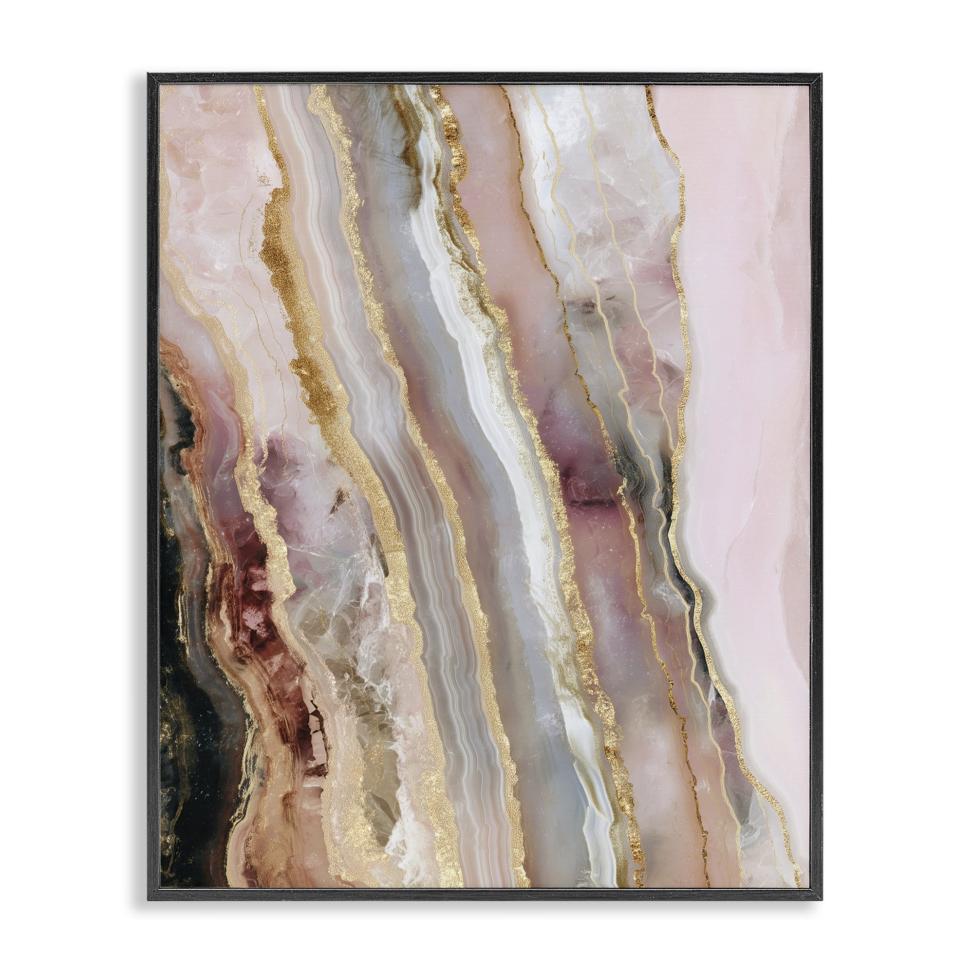 Stupell Industries Pastel Misty Gem Geode Black Framed Giclee Art, design by Svetlana Aleynikova