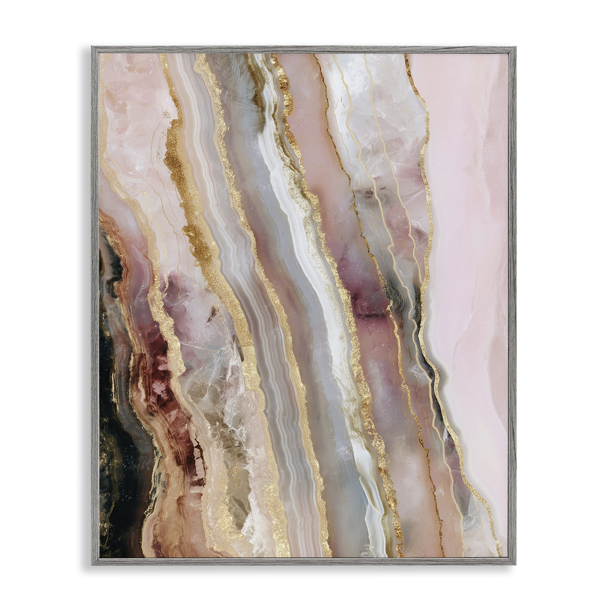 Stupell Industries Pastel Misty Gem Geode Gray Framed Giclee Art, design by Svetlana Aleynikova