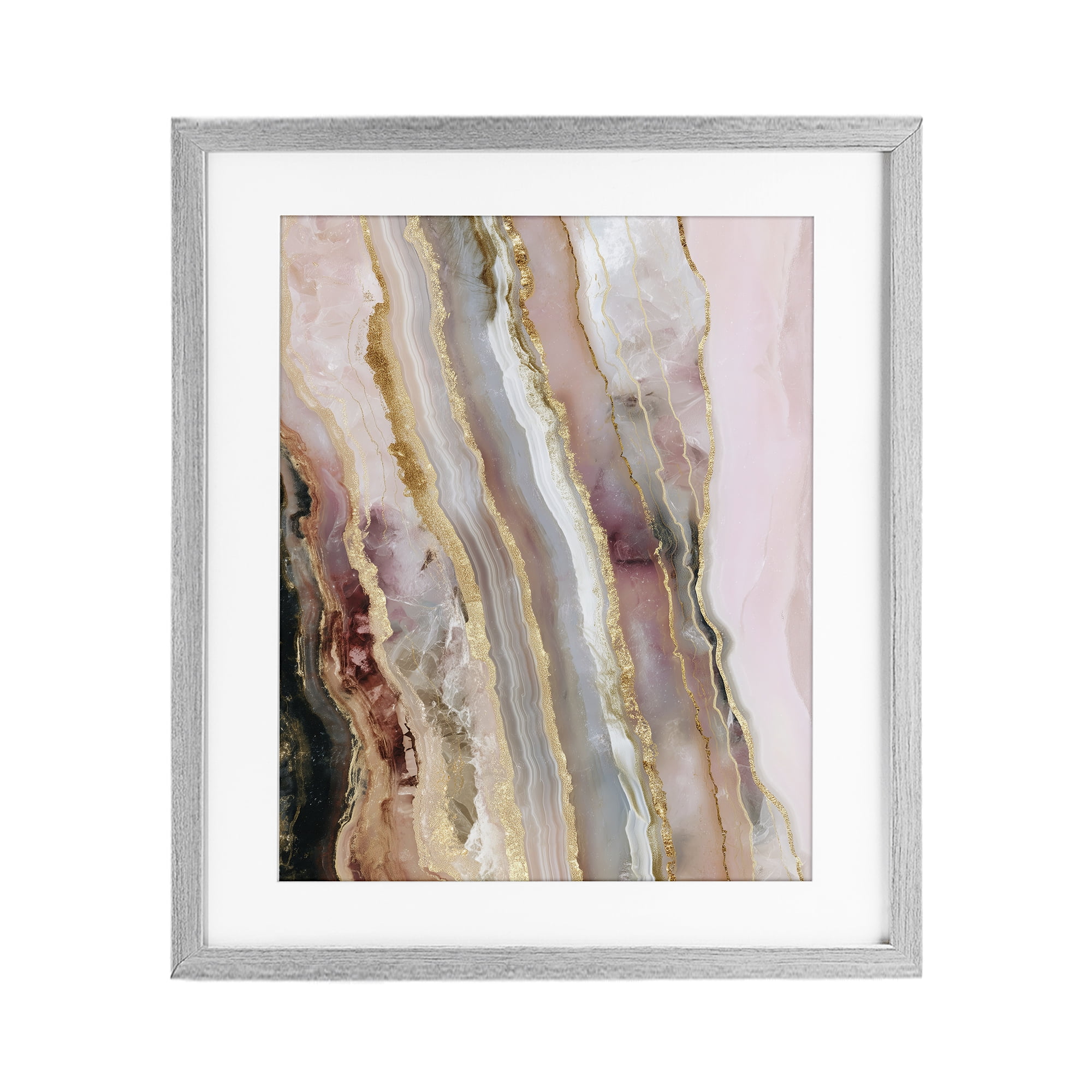 Stupell Industries Pastel Misty Gem Geode Gray Framed Print Under Glass, design by Svetlana Aleynikova