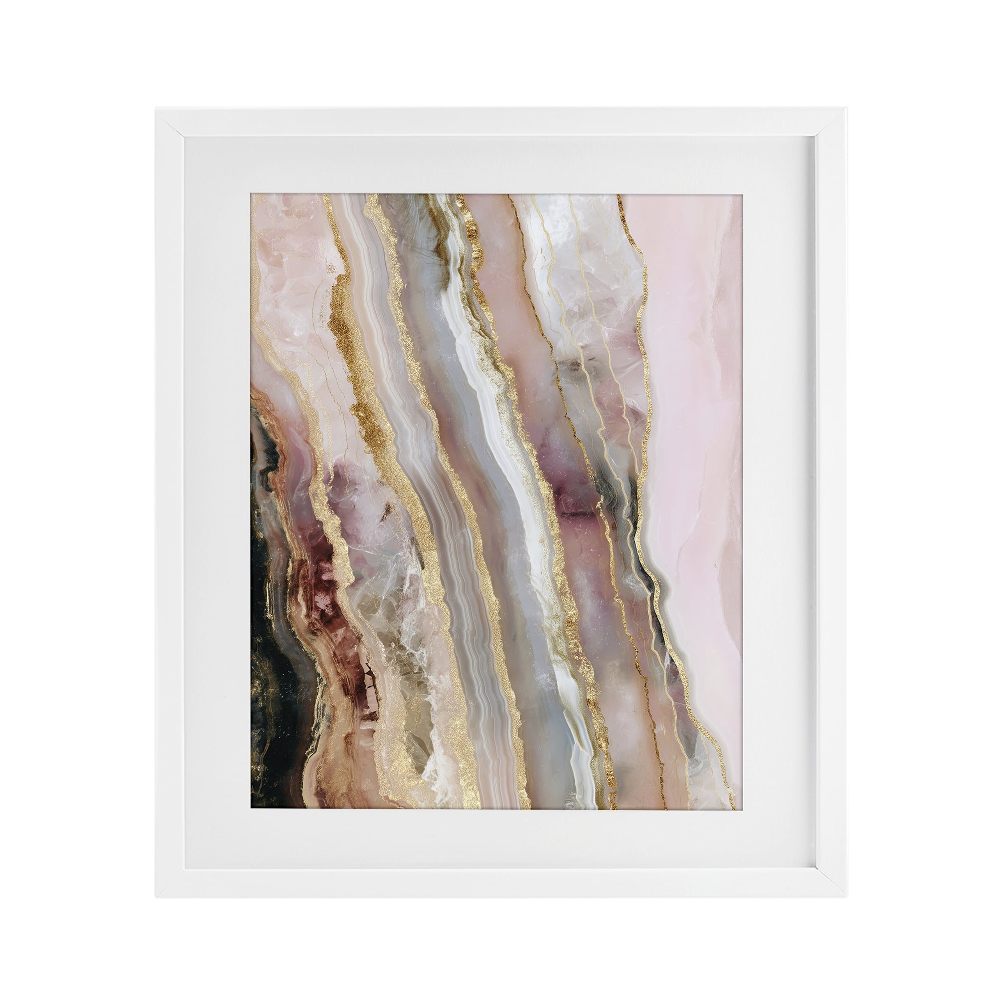 Stupell Industries Pastel Misty Gem Geode White Framed Print Under Glass, design by Svetlana Aleynikova