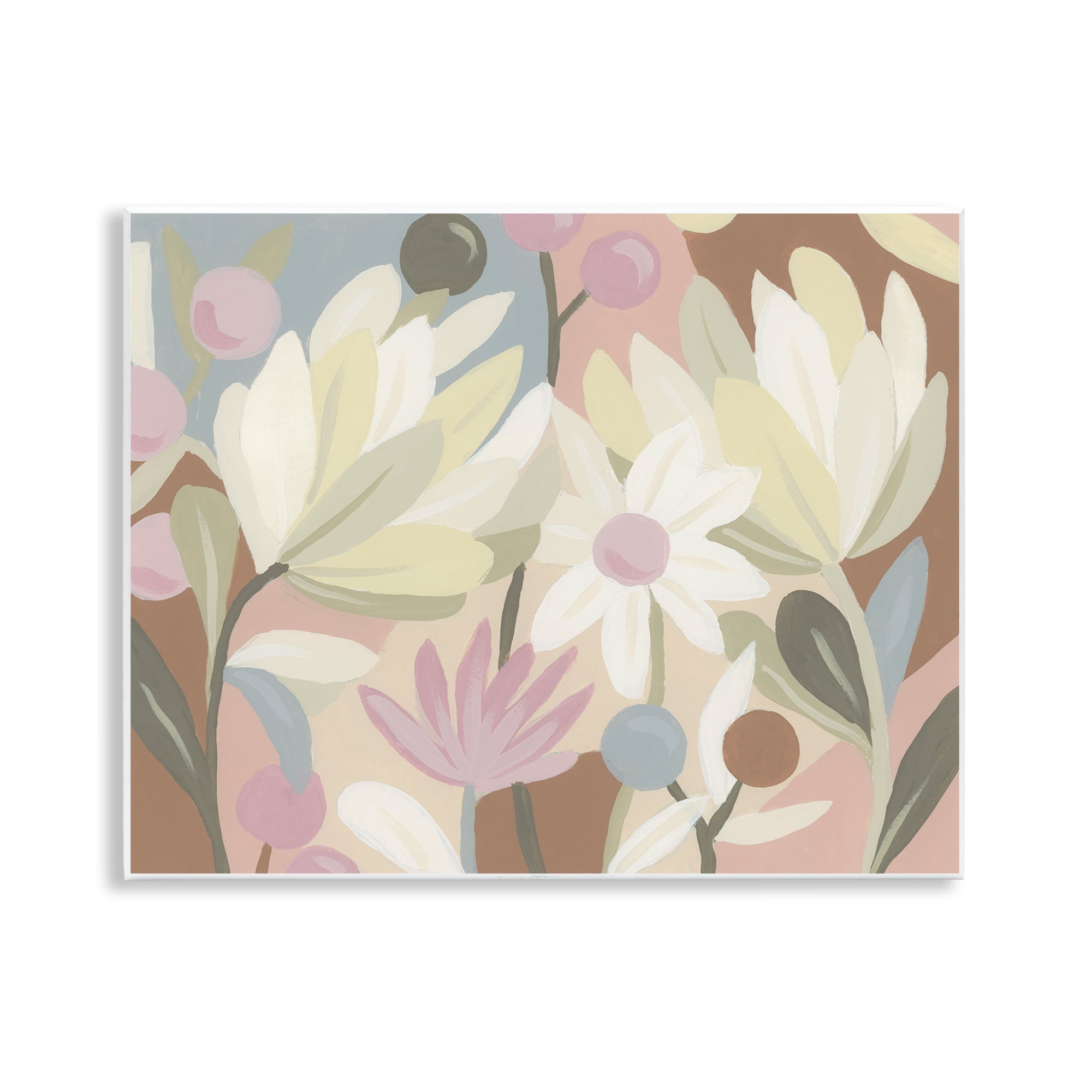 Stupell Industries Pastel Modern Flowers Plants & Flowers Painting Unframed Art Print Wall Art, 14 x 11