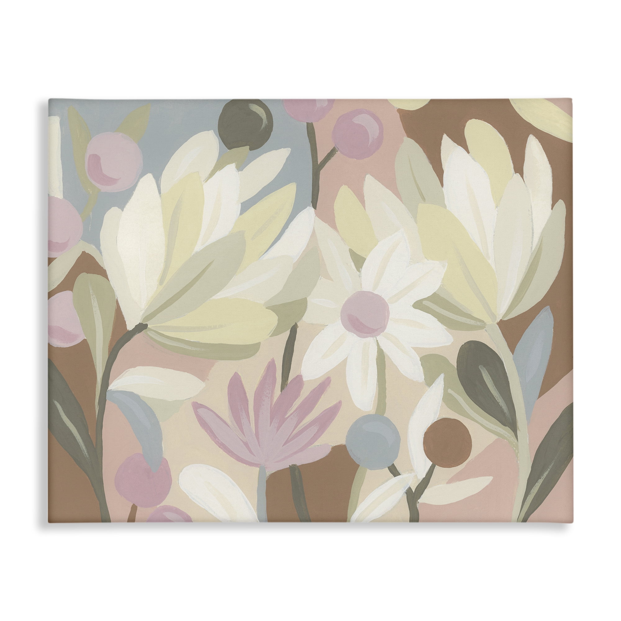 Stupell Industries Pastel Modern Flowers Plants & Flowers Painting Wrapped Canvas Art Print Wall Art, 40 x 30