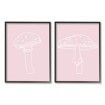 Stupell Industries Pastel Mushroom Doodles Botanical & Floral Painting Black Framed Art Print Wall Art, 11 x 14, Set of 2