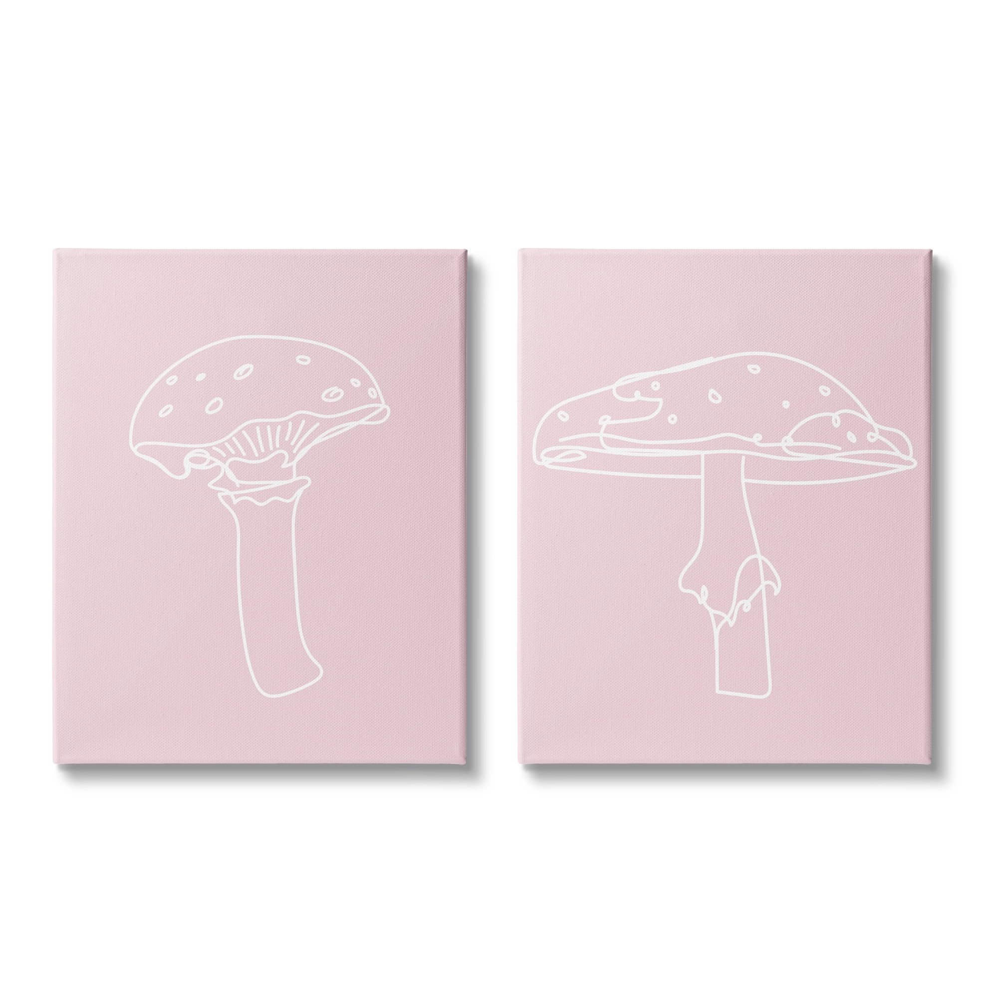 Stupell Industries Pastel Mushroom Doodles Botanical & Floral Painting Gallery Wrapped Canvas Art Print Wall Art, 16 x 20, Set of 2