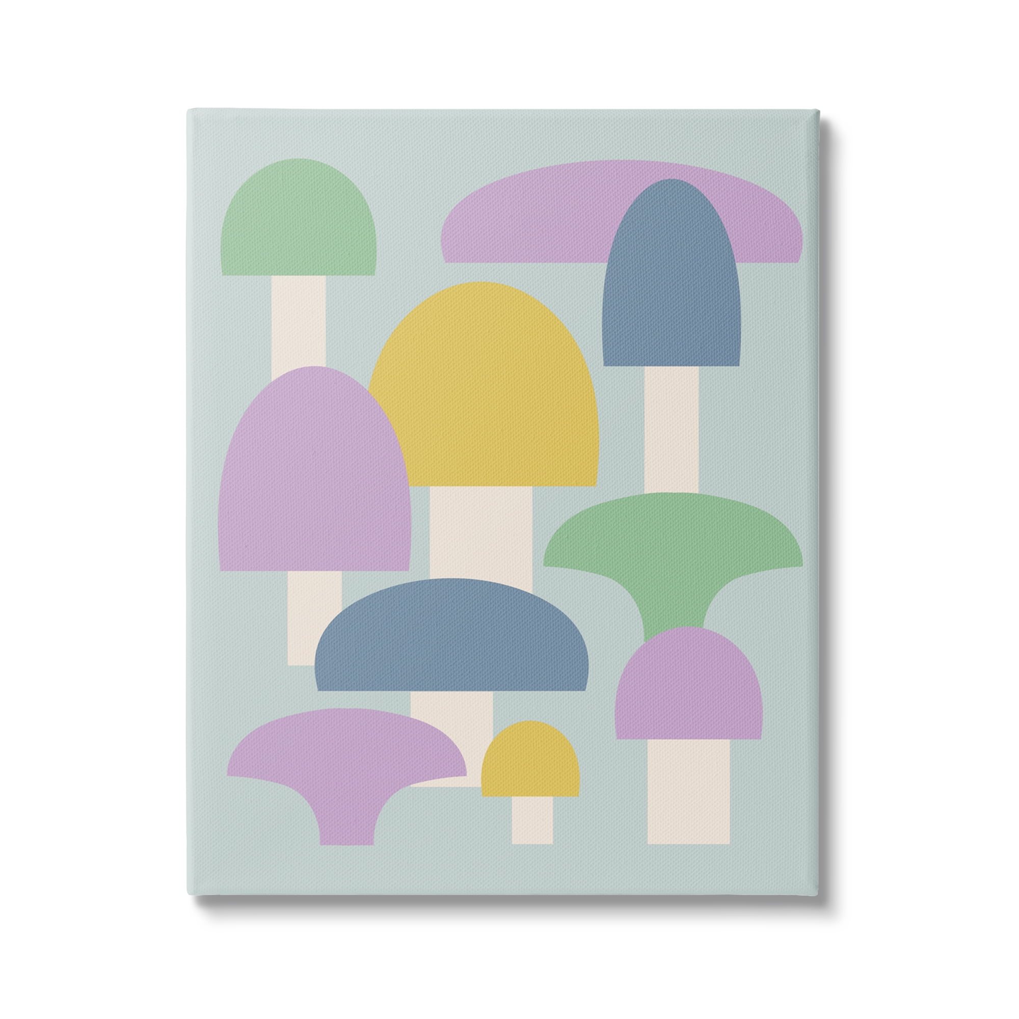 Stupell Industries Pastel Mushroom Shapes Botanical & Floral Painting Gallery Wrapped Canvas Art Print Wall Art, 24 x 30