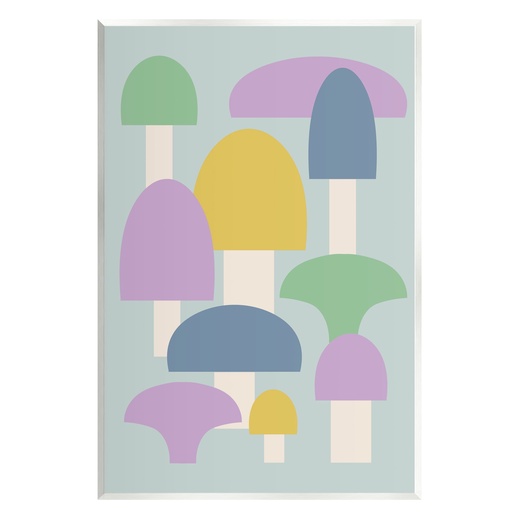 Stupell Industries Pastel Mushroom Shapes Botanical & Floral Painting Unframed Art Print Wall Art, 13 x 19