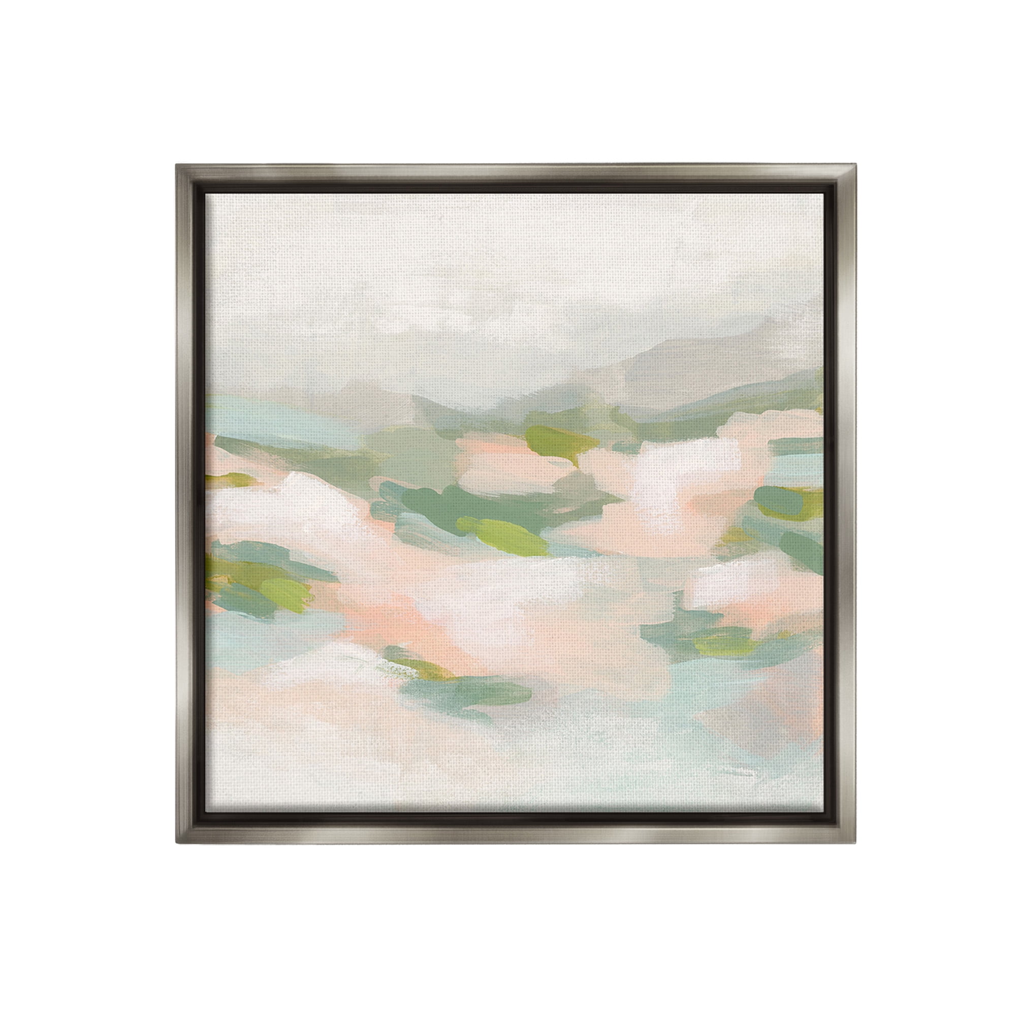 Stupell Industries Pastel Nature Landscape Abstract Painting Gray Floater Framed Canvas Art Print Wall Art, 25 x 25