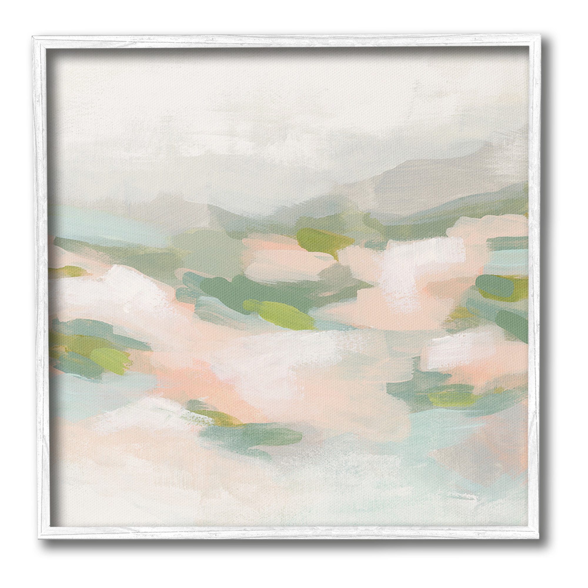 Stupell Industries Pastel Nature Landscape Abstract Painting White Framed Art Print Wall Art, 17 x 17