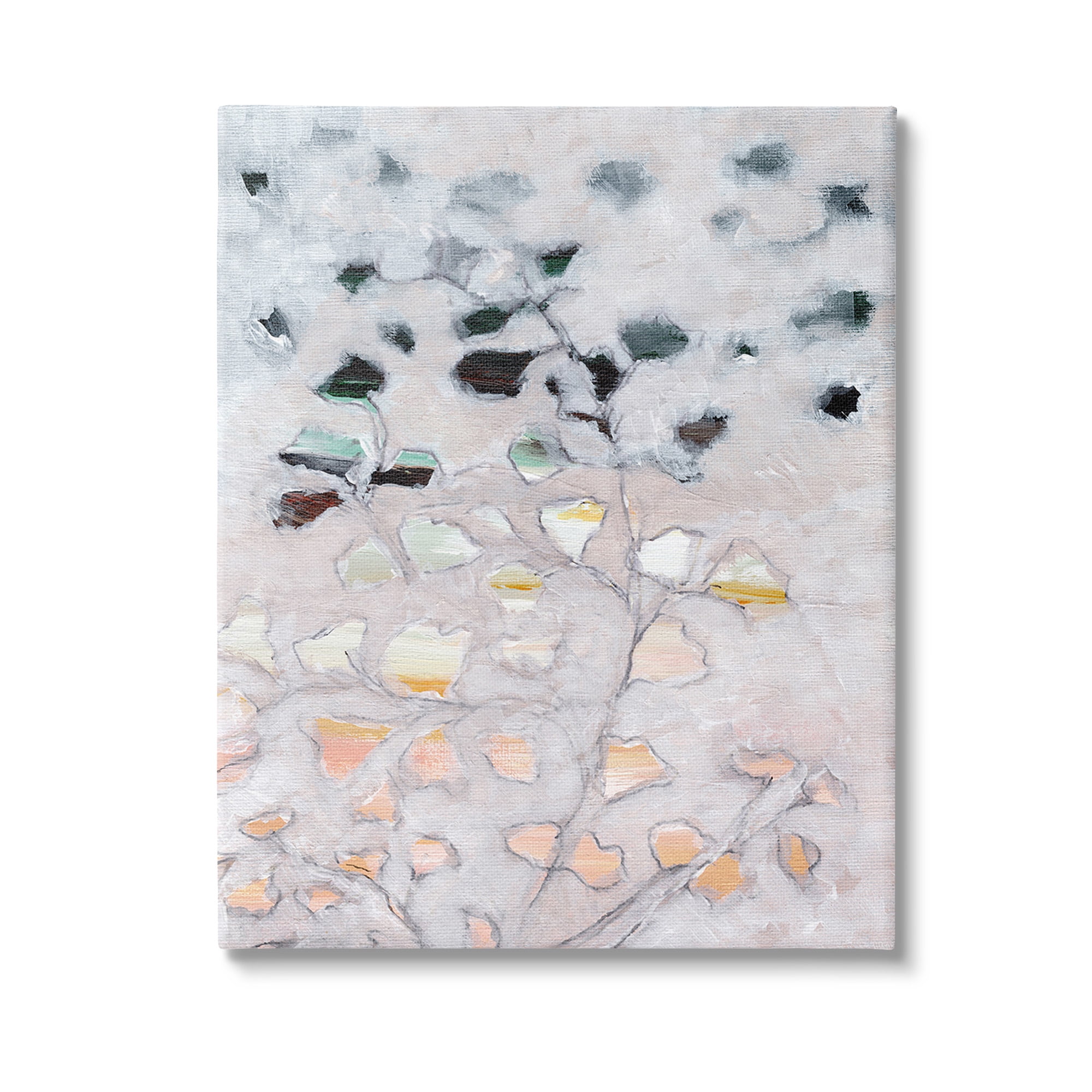 Stupell Industries Pastel Ombre Plant Leaves Botanical & Floral Painting Gallery Wrapped Canvas Art Print Wall Art, 36 x 48