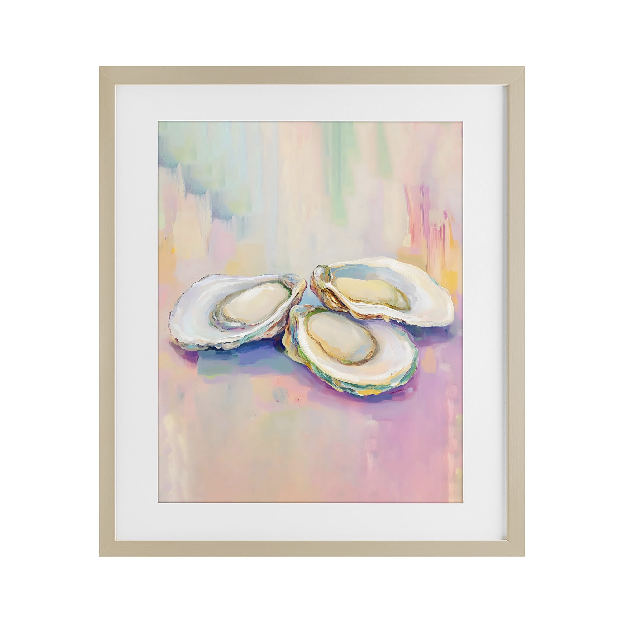 Stupell Industries Pastel Oysters Harmony Birch Framed Print Under Glass, design by The Prints Vibe