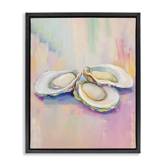Stupell Industries Contemporary Pastel Oysters Harmony Black Floating Frame Canvas Art, 17 x 21, by The Prints Vibe