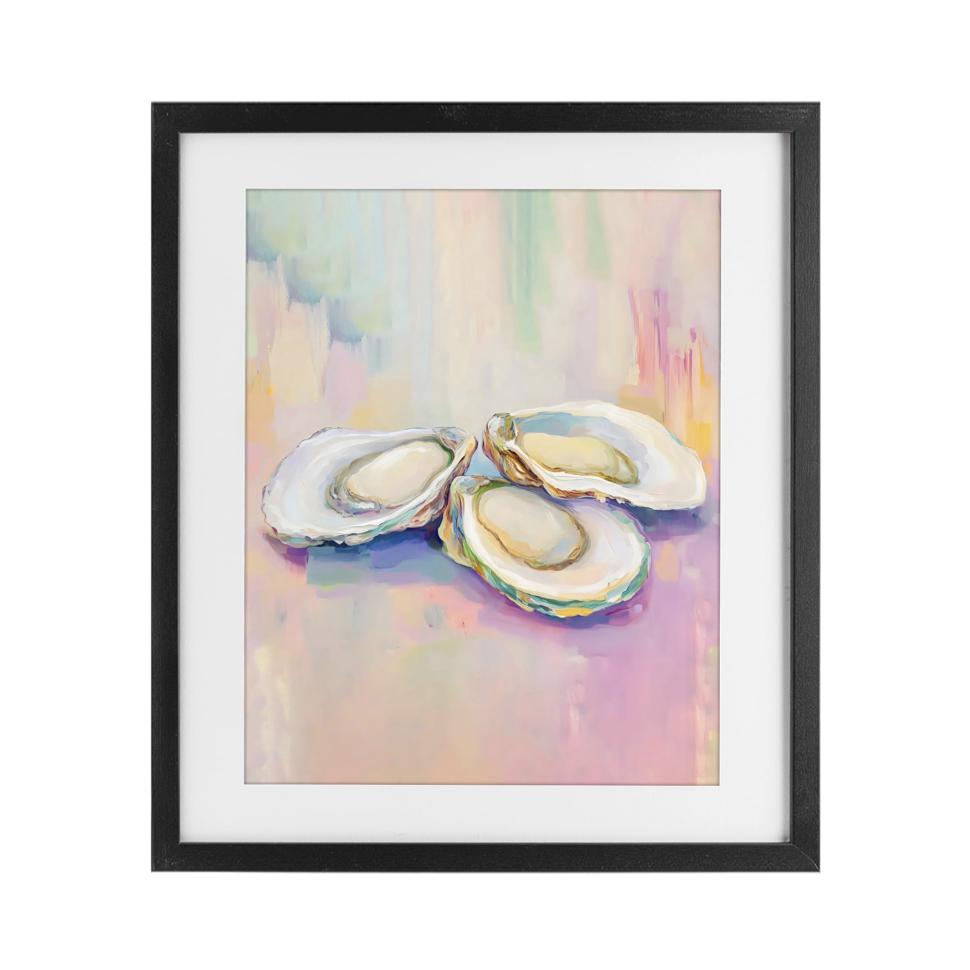 Stupell Industries Pastel Oysters Harmony Black Framed Print Under Glass, design by The Prints Vibe