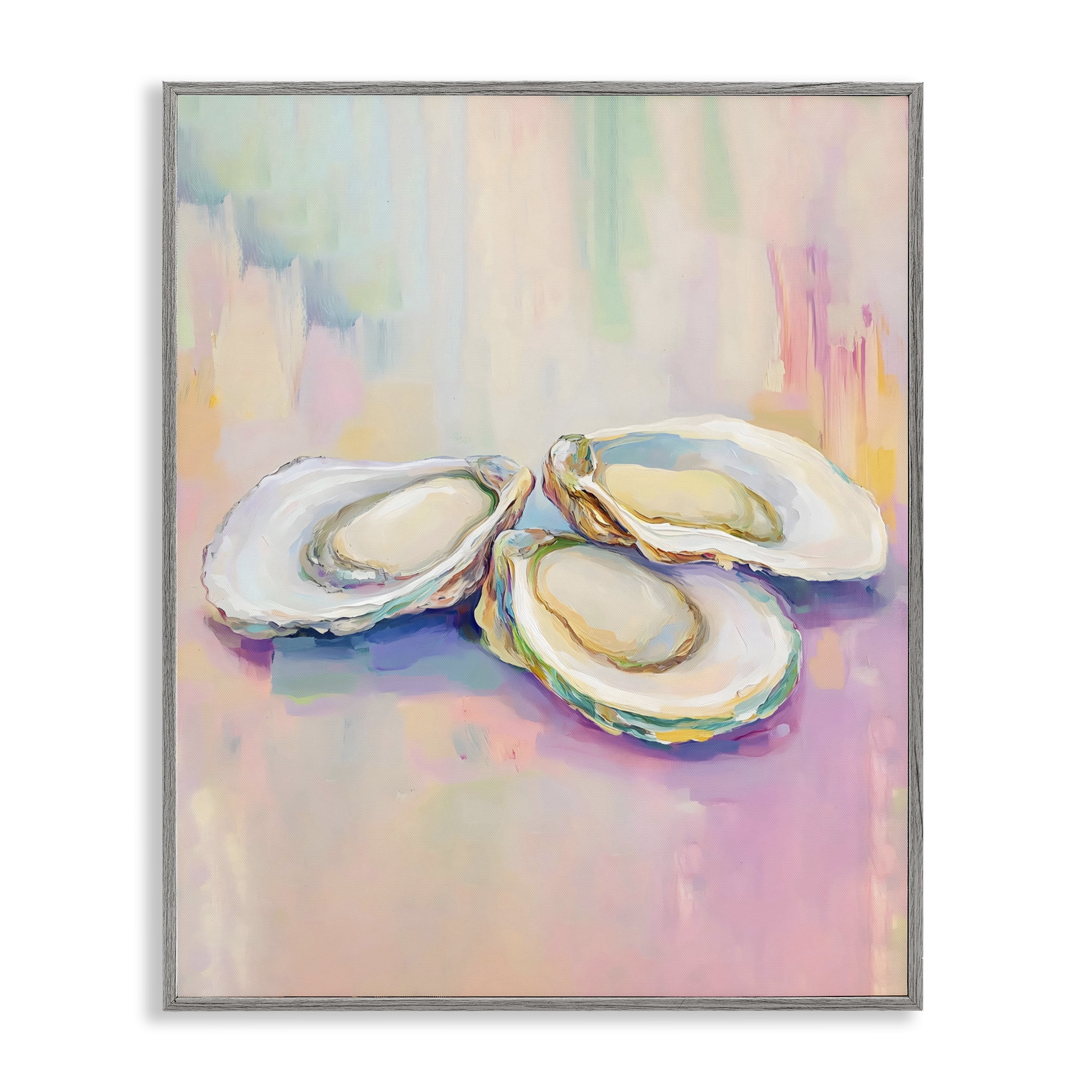 Stupell Industries Pastel Oysters Harmony Gray Framed Giclee Art, design by The Prints Vibe