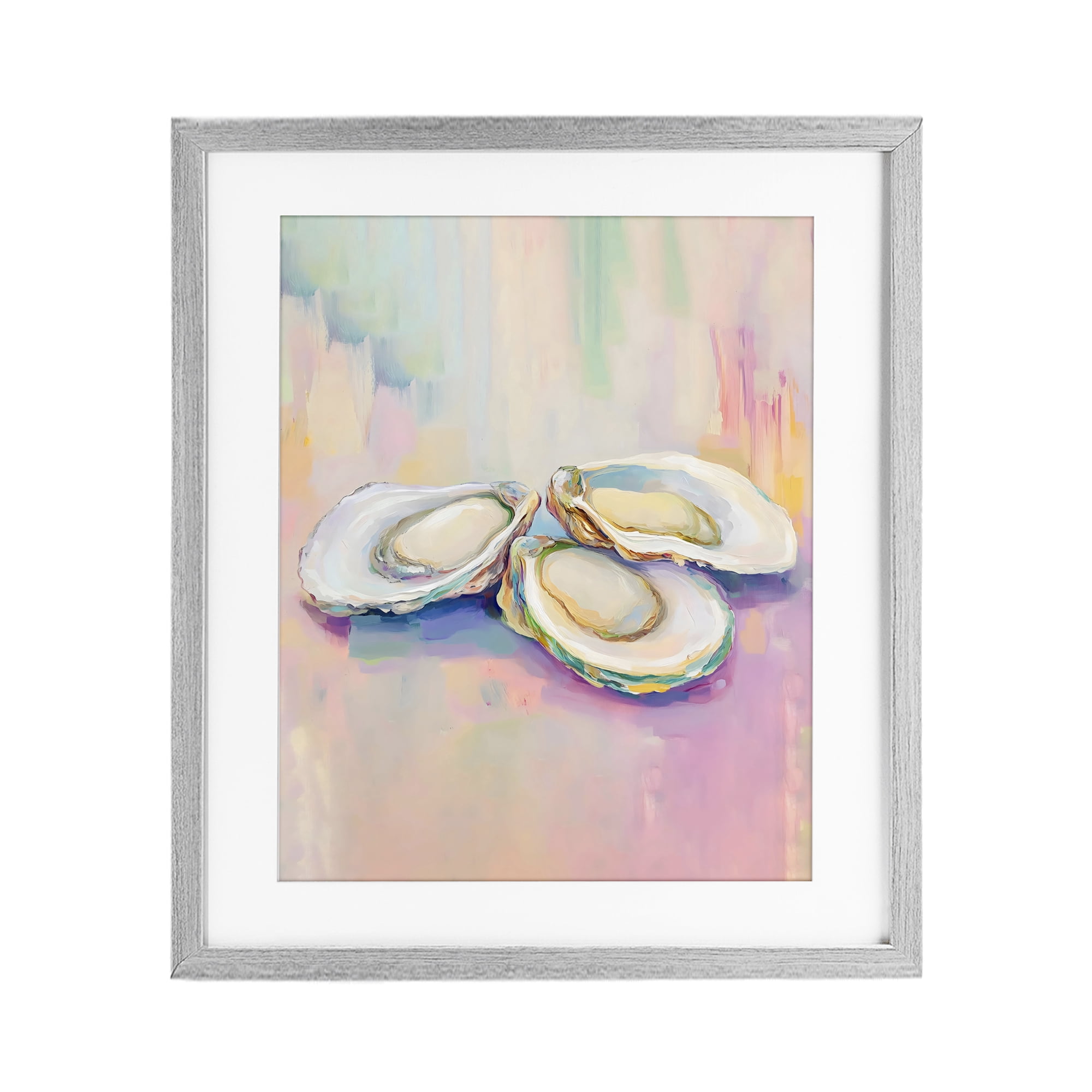 Stupell Industries Pastel Oysters Harmony Gray Framed Print Under Glass, design by The Prints Vibe