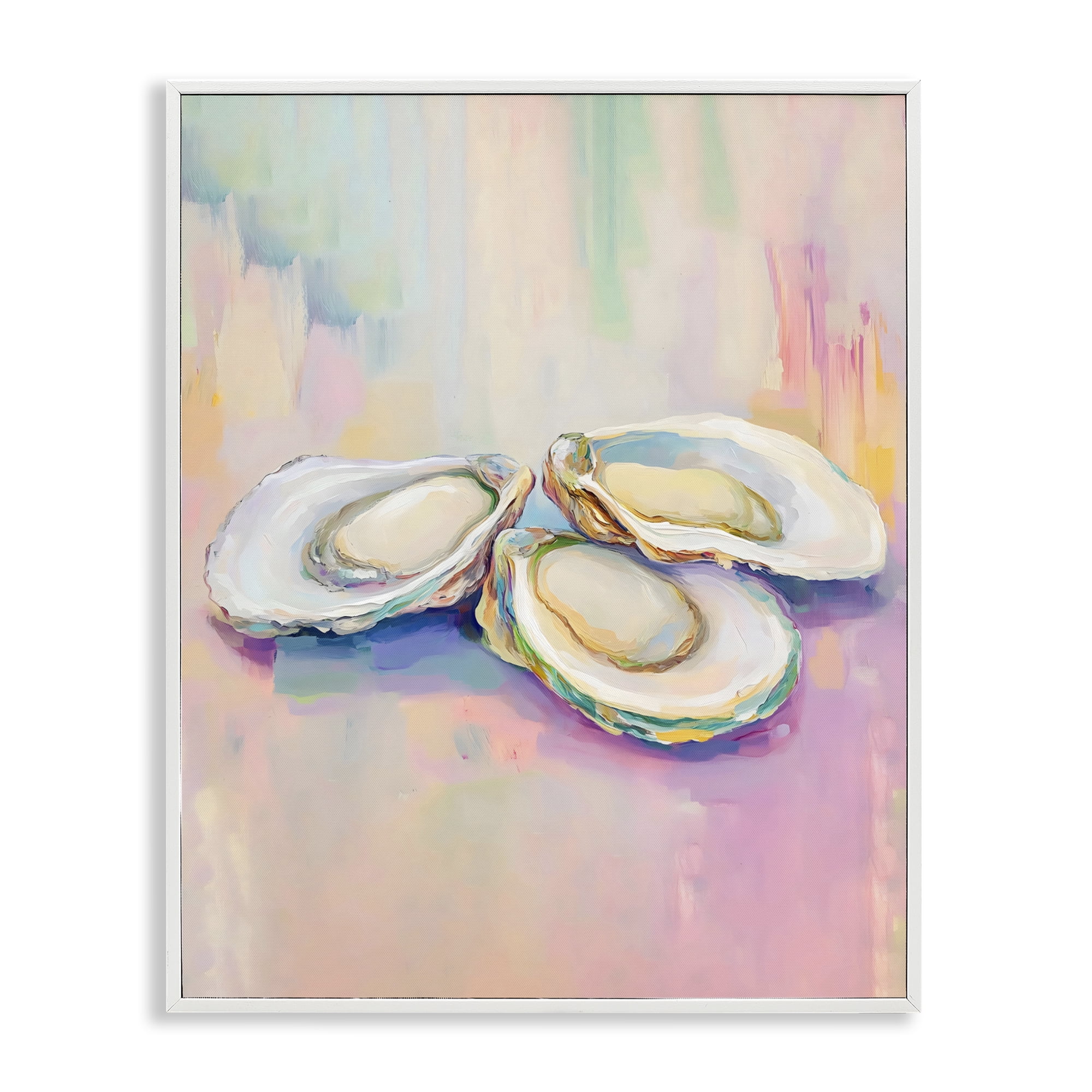 Stupell Industries Pastel Oysters Harmony White Framed Giclee Art, design by The Prints Vibe
