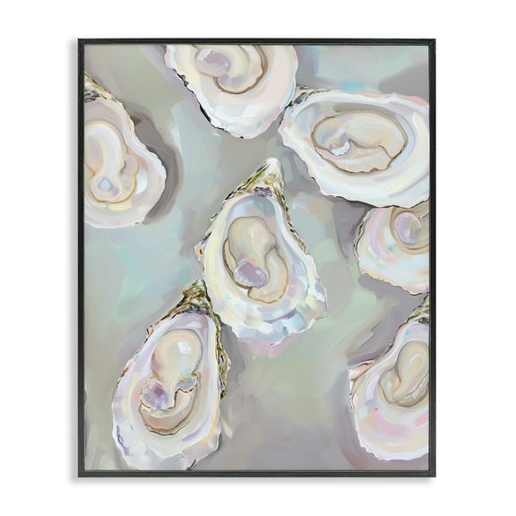 Stupell Industries Pastel Oysters Still Life Food & Beverage Painting Black Framed Art Print Wall Art, 11 x 14