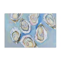 Stupell Industries Pastel Oysters on Blue Animals Painting Wrapped Canvas Art Print Wall Art, 24 x 16