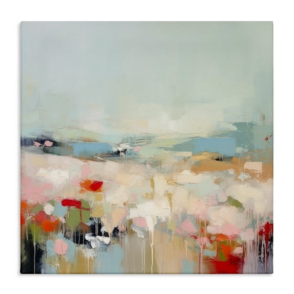 Stupell Industries Pastel Paint Drip Scene Abstract Painting Wrapped Canvas Art Print Wall Art, 24 x 24