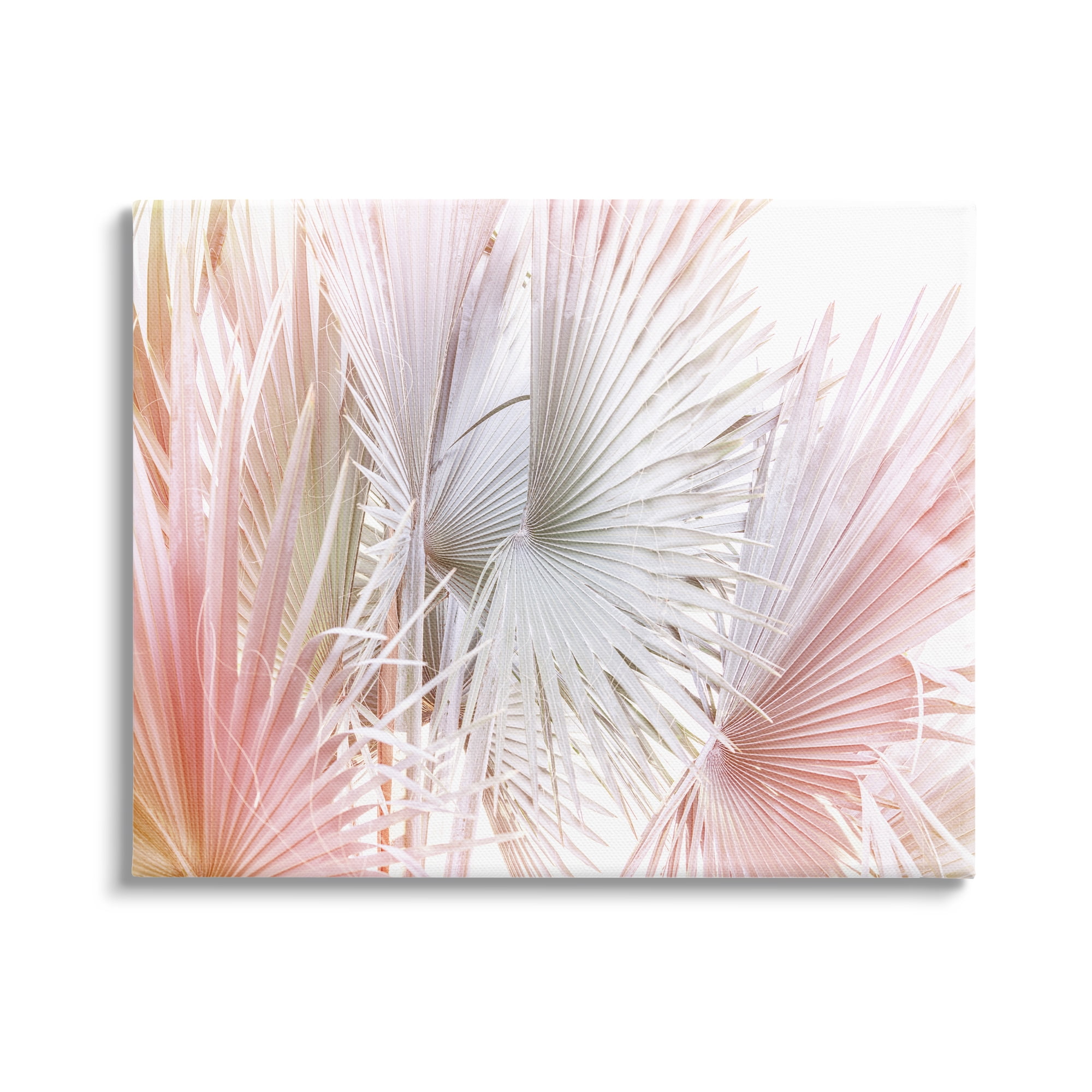 Stupell Industries Pastel Palm Plant Leaves Nature Painting Gallery Wrapped Canvas Print Wall Art, 30 x 24