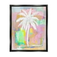 thumbnail image 1 of Stupell Industries Pastel Palm Tree Tropical Layered Brush Strokes Painting Jet Black Floating Framed Canvas Print Wall Art, Design by Kristen Dew, 1 of 5