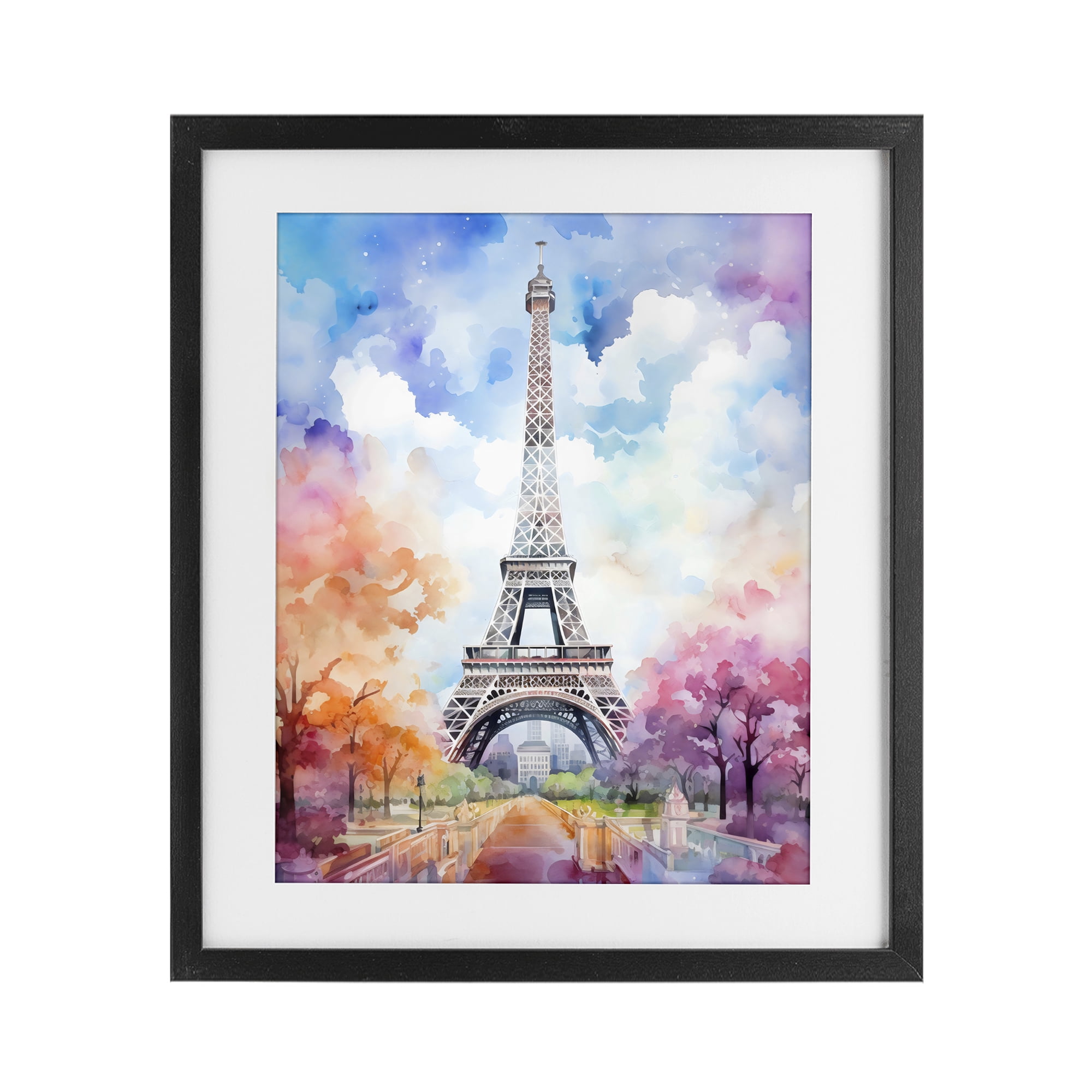 Stupell Industries Pastel Paris Springtime Tower Black Framed Print Under Glass, design by Creative Studio