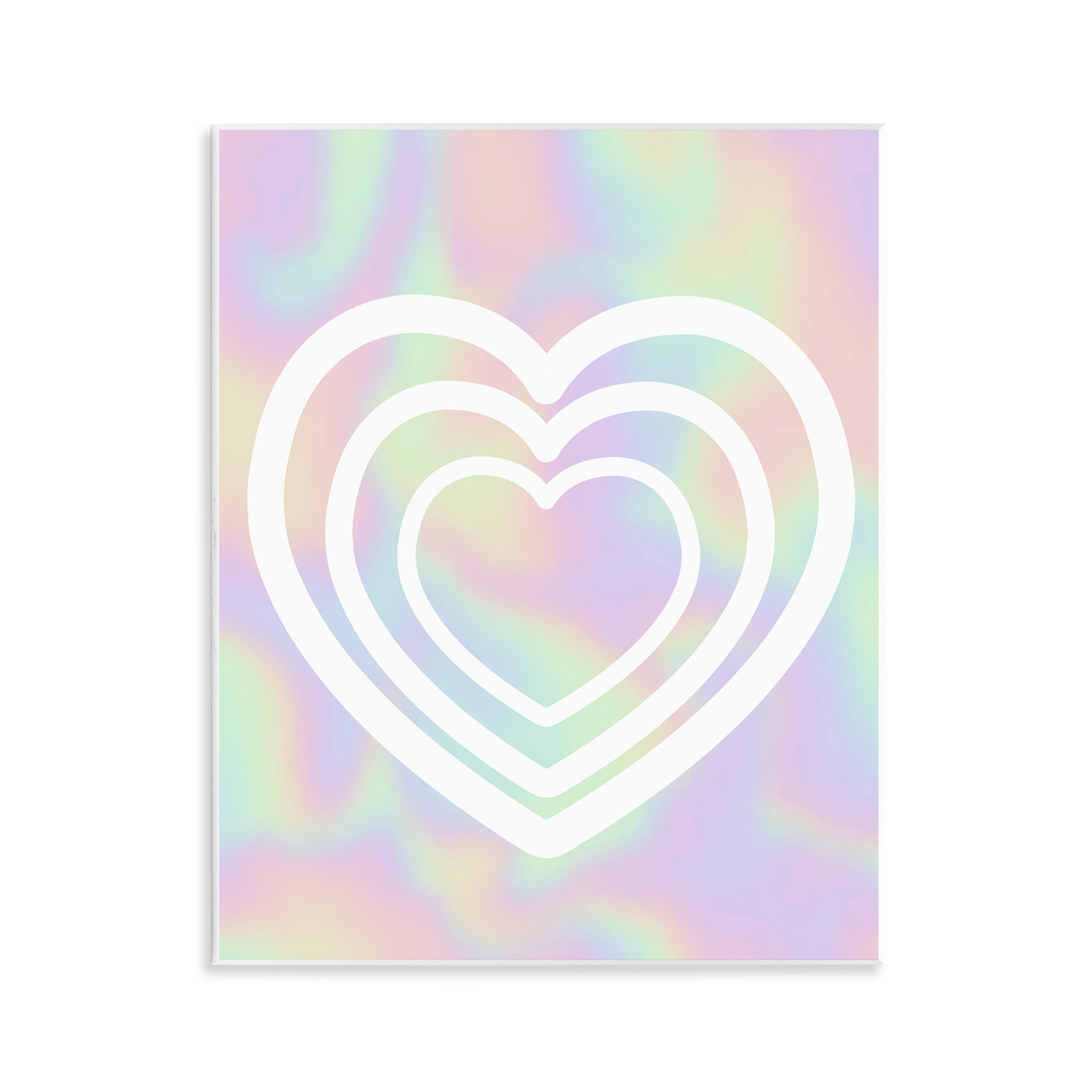 Stupell Industries Pastel Pattern with Hearts Abstract Painting Unframed Art Print Wall Art, 11 x 14