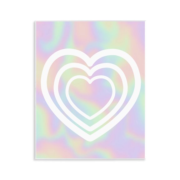 Stupell Industries Pastel Pattern with Hearts Abstract Painting Unframed Art Print Wall Art, 11 x 14