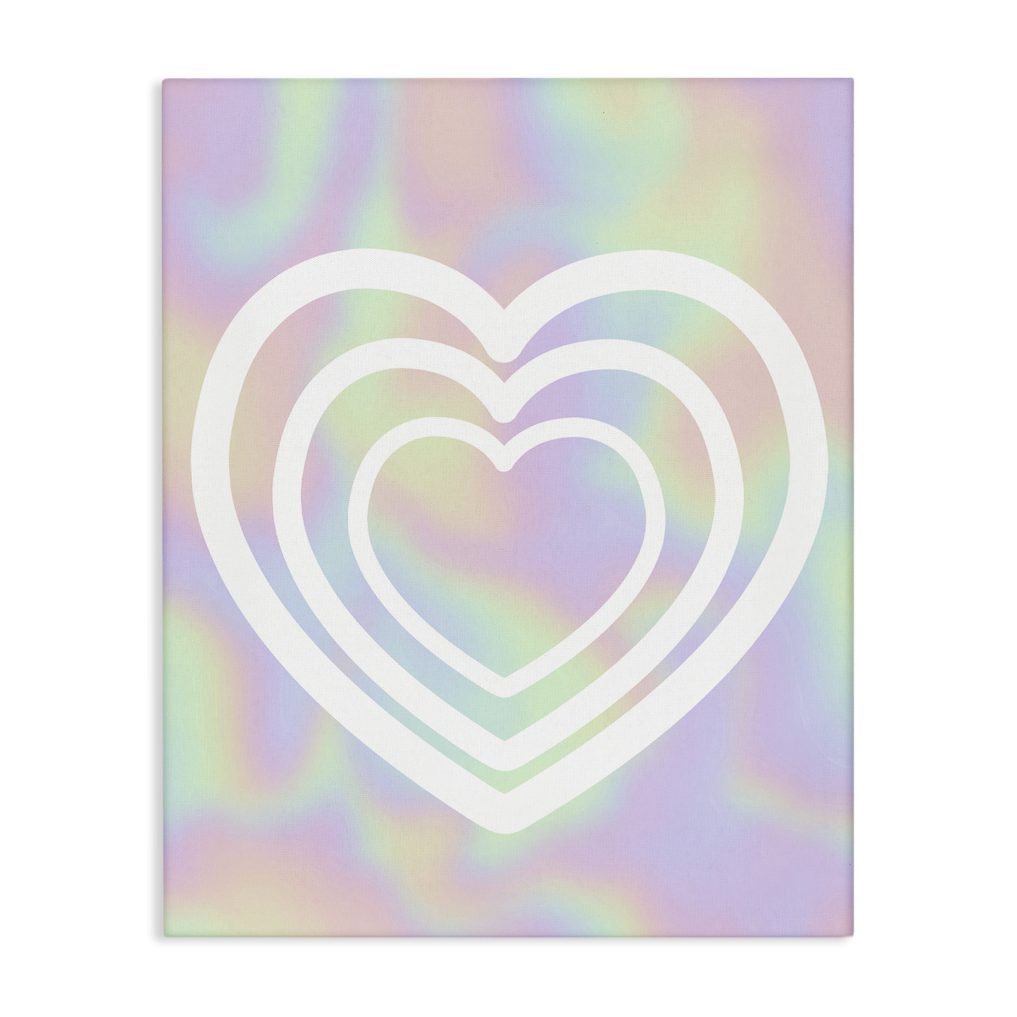 Stupell Industries Pastel Pattern with Hearts Abstract Painting Wrapped Canvas Art Print Wall Art, 36 x 48